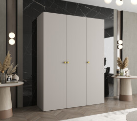 Šatní skříň Abi Parma 1 Rozměry: 150 cm, Pásky / úchyty: Zlatý, Barva korpusu + barva dveří: Kašmír + Kašmír