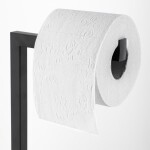 Erga Trapa, hranatý držák WC papíru se zásobníkem na toaletní papír, černá matná, ERG-YKA-P.TRAPA-BLK
