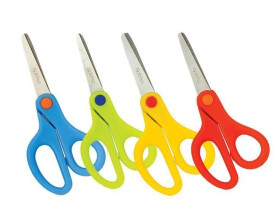 Nůžky školní 13 cm asymetrické, mix barev