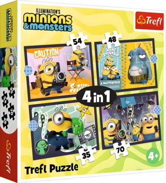 TREFL Puzzle Mimoni a monstra 4v1