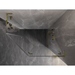 MEXEN/S - Lunar L sprchový kout pětiboký křídlový pravá 90 x 80 cm, transparent, zlato 831L-090P-080L-50-00-P