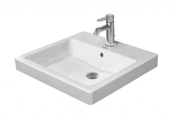 DURAVIT - Vero Umyvadlo na desku, 50x47 cm, s přepadem, s otvorem pro baterii, WonderGliss, bílá 03155000001