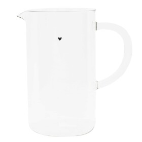 Bastion Collections Skleněný džbán Black Heart 1 l, čirá barva, sklo