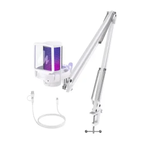 Maono DGM20S bílá / Herní mikrofon / USB / USB-C / kondenzátorový / kardioid / RGB (DGM20S white)