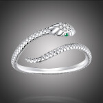 Stříbrný prsten Graceful Snake, stříbro 925/1000, had, nastavitelná Stříbrná