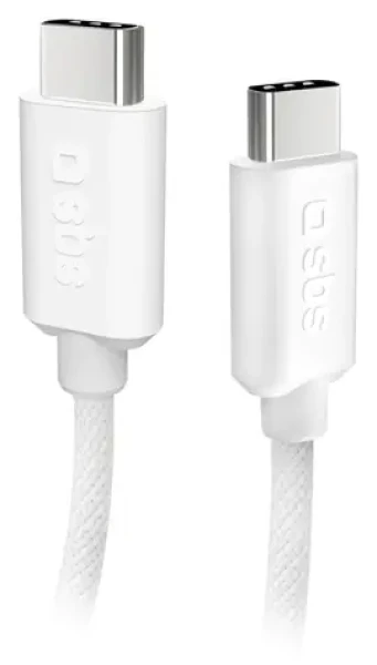 SBS USB-C - USB-C šedá / Kabel / opletený / 60 W Power Delivery / 1,5 m