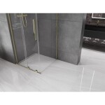 MEXEN/S - Velar L sprchový kout, posuvné dveře 90 x 90, transparent, zlato 871-090-090-03-50