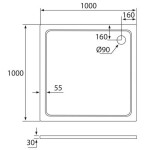 H K - Sprchový kout MELODY BLACK LINE R101, 100x100 se zalamovacími dveřmi včetně sprchové vaničky z litého mramoru MBLINER101/THOR-100SQ