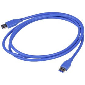 Akyga USB kabel USB-A zástrčka, USB-A zástrčka 1.80 m modrá AK-USB-14