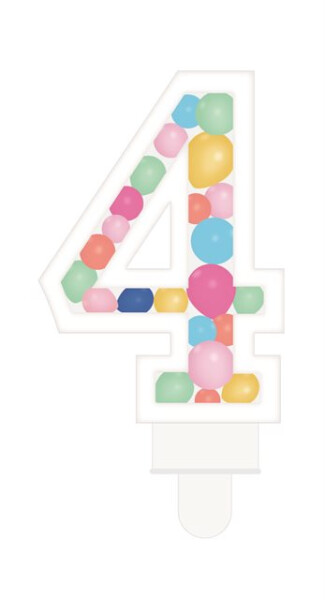 SVÍČKA barevné lentilky ČÍSLO 4 - Albi