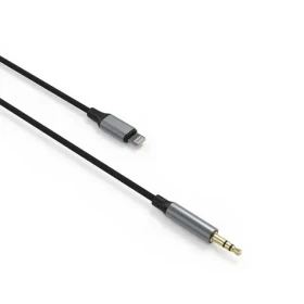 FIXED Link Space Gray / Audio kabel / Lightning - 3,5mm jack / opletený / 1,5 m