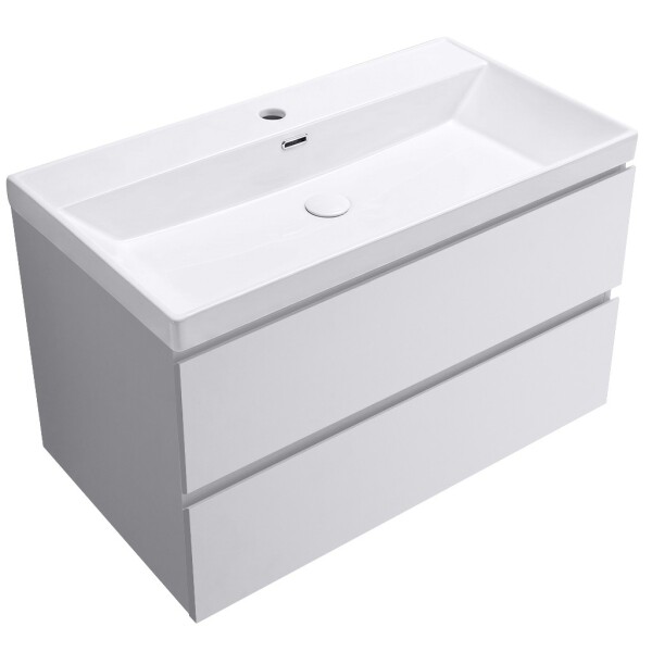 CERANO - Koupelnová skříňka Carole - keramické umyvadlo Viano - bílá matná - 100,9x62,6x46,5 CER-090411