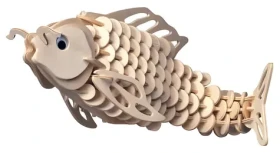 WOODCRAFT Dřevěné 3D puzzle Kapr přírodní