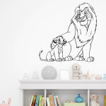 Samolepka Mufasa a Simba Lví král Barva: černá, Velikost: 80 x 81 cm