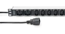 Digitus DN-95427 / Napájecí lišta / 19” 1U / 10x C13/C19 / 3600W / kabel 2m IEC C20 (DN-95427)