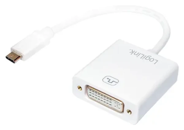 LogiLink USB-C na DVI bílá / Adaptér / USB 3.1 Gen1 / Full HD 1080p / 0,14 m (UA0245A)