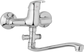 JB Sanitary Nástěnná umyvadlová a sprchová baterie SLIM, rozteč 150 mm, bez příslušenství, S ramínko 300 mm A10 36 40