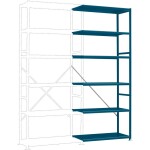 Manuflex RP1344.5021 základní modul regálu oddělení , (š x v x h) 1470 x 2500 x 800 mm, ocel, dřevěná podlaha, vodní mod