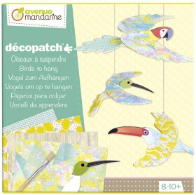 Avenue Mandarine Décopatch, velký kreativní box decoupage pro děti, Ptáci