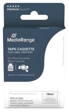MediaRange páska pro Brother TZ-141/TZe-141 černá/průhledná / Páska do tiskárny štítků / Laminovaná / 18mm / 8m (MRBTZ141)
