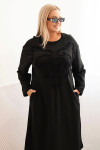 Dámská plus size šaty s výšivkou bavlněná černá UNI