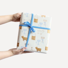 Bella Rose Vánoční balicí papír Zlaté prasátko – 5 m, krémová barva, papír