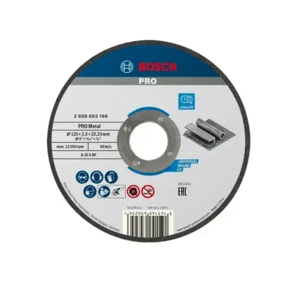 BOSCH 2608603166 / Řezací kotouč na kov / Průměr 125 x 22.23 mm / Šířka řezu 2.5 mm (2608603166)