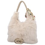 Módní dámská plyšová kabelka do ruky Raiga, světle béžová