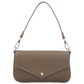 Luxusní dámská kožená kabelka na rameno Zinta, taupe