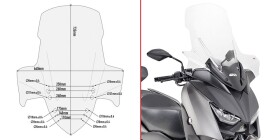 D2136St plexi čiré Yamaha X-Max 300 (17-22)/400 (18-21), vxš735x640 mm, o 205 mm vyšší než orig.