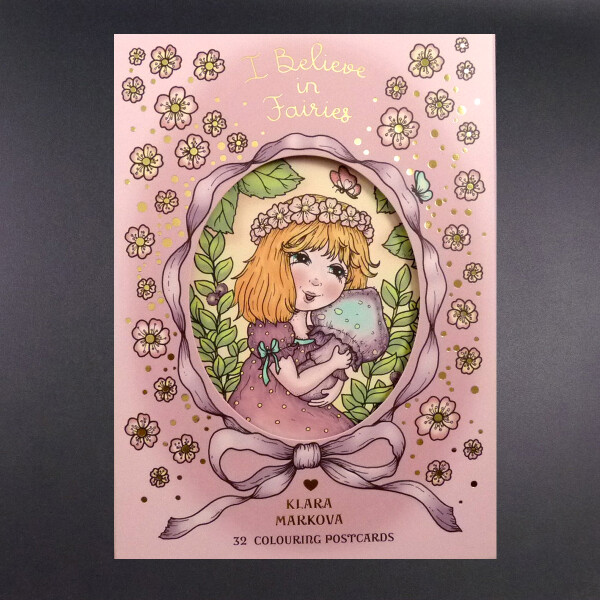 Antistresové omalovánky I Believe in Fairies, omalovánkové pohlednice, Klára Marková