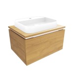 Koupelnová skříňka s umyvadlem a krycí deskou SAT Feel 60x30x46 cm dub medový mat SATFEEL60DMDU SATFEEL60DMDU