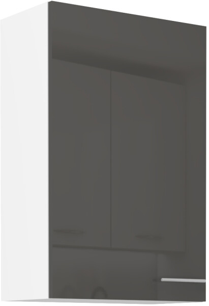 Horní skříňka Lara 60 G-90 1F Barva korpusu: Bílá, Barva dvířek: Šedý lesk