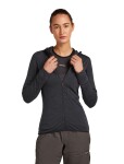 ICEBREAKER Wmns 200 Realfleece Descender LS Zip Hood, Jet Heather/Black/Cb velikost: L