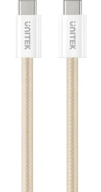 Unitek C14141ACL01-1M béžová / Kabel / USB-C(M) - USB-C(M) / PD 100W / magnetické navíjení / opletený / 1 m (C14141ACL01-1M)