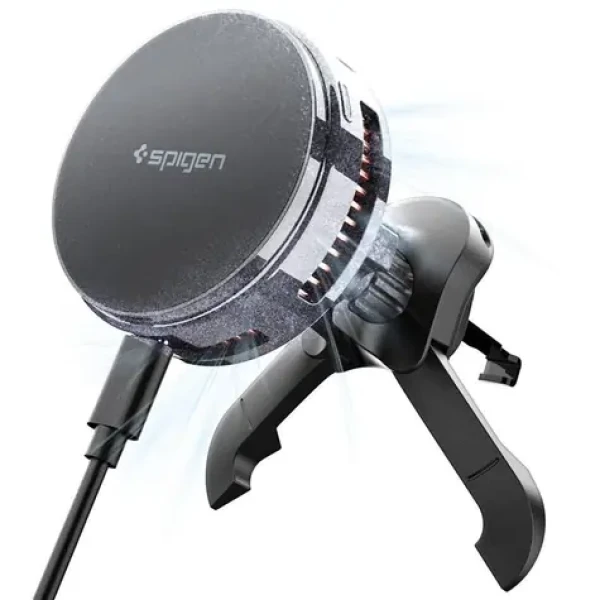 Spigen Essential MagSafe Peltier Wireless Car Charger Air vent černá / magnetický držák do ventilace auta (ACP10511)
