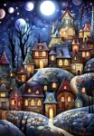 ALIPSON Puzzle Vesnička při úplňku
