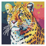 Mini diamantové malování - Leopard Pop Art 25x25cm bez rámu