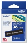Brother TZe-M365 / Laminovaná páska / bílý tisk na matném černém podkladu / 36 mm / 8 m (TZEM365)
