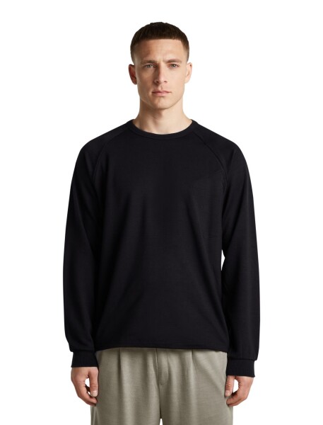 Unisex merino mikina ICEBREAKER Unisex Terry LS Crewe, Black velikost: M