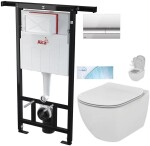 ALCADRAIN Jádromodul - předstěnový instalační systém s chromovým tlačítkem M1721 + WC Ideal Standard Tesi se sedátkem SoftClose, AquaBlade AM102/1120 M1721 TE1