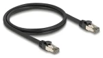 Delock RJ45 Cat.6A U/FTP černá / Síťový kabel / 1 m / nerezový vnitřní plášť / odolný proti vlhkosti a prachu (80240)