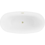 MEXEN/S - Eris volně stojící vana 170 x 80, bílá, sifon a přepad kartáčované zlato 53441708000-55