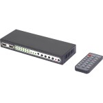 Digitus DS-55345 4 + 2 porty HDMI přepínač LED ukazatel, s dálkovým ovládáním, UHD, kovový ukazatel, lze spínat jednotli