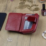 Dámská malá elegantní kožená peněženka Seereena, červená