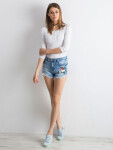 Dámské riflové kraťasy s nášivkami 4D551 - FPrice jeans S