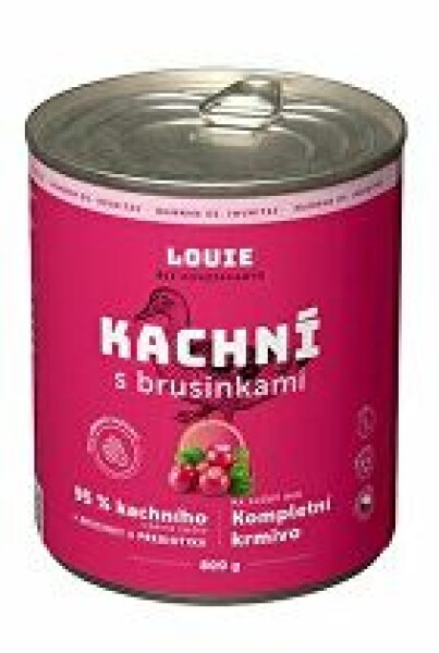 Louie Dog konz. Kachní s brusinkami a prebiotiky 800g