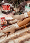 Milena Unique Snowflake ponožky 0071-002 Poloviční froté 35-41 bledá melanž 35-37