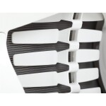 Židle kancelářská, tmavě šedá síťovina MESH, bílý plast, plastový kříž