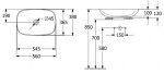 VILLEROY & BOCH - Loop&Friends Umyvadlo na desku, 56x38 cm, s přepadem, CeramicPlus, Graphite 4A4900i4